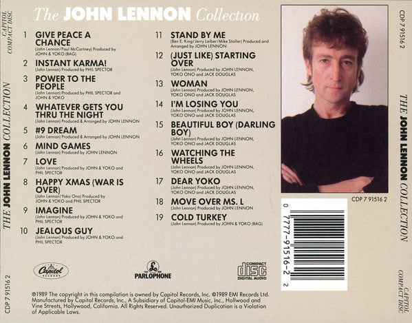 The John Lennon Collection - John Lennon (1989) (Used) Con