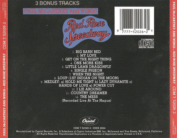 Red Rose Speedway - Wings (1987) (Used)