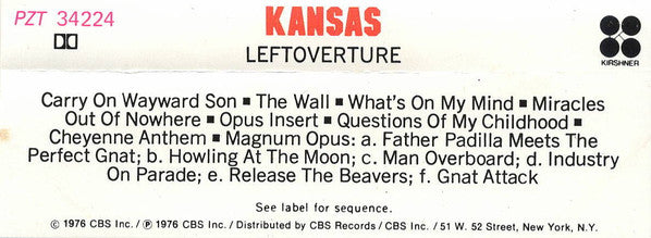 Leftoverture - Kansas (1976) (Used)