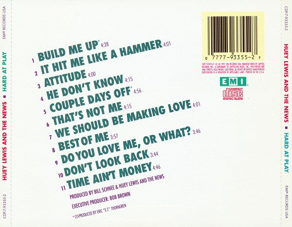 Hard At Play - Huey Lewis & The News (1991) (Used)
