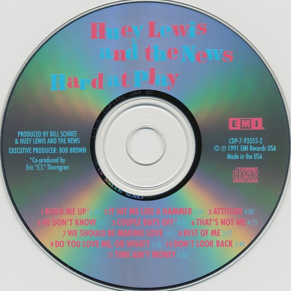 Hard At Play - Huey Lewis & The News (1991) (Used)