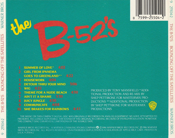 Bouncing Off The Satellites - The B-52's (1986) (Used)