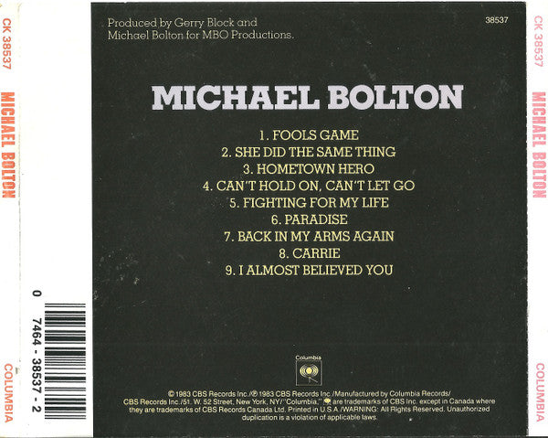 Michael Bolton - Michael Bolton (-) (Used)
