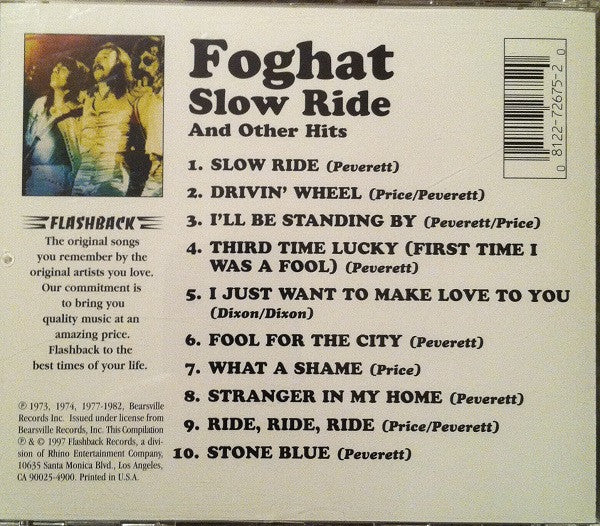 Slow Ride And Other Hits - Foghat (1997) (Used)