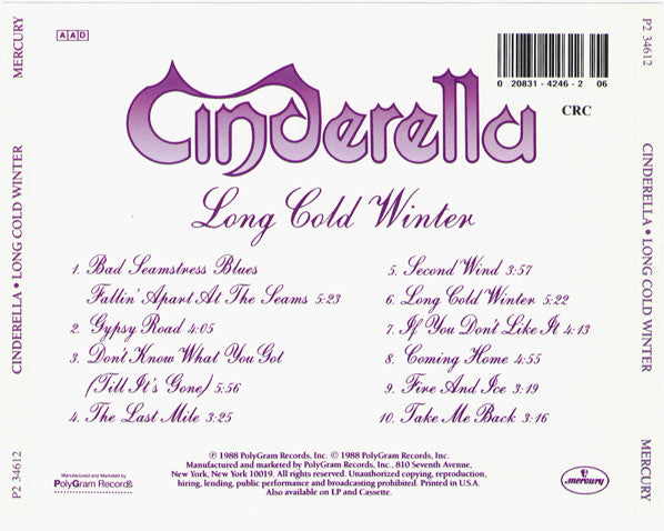 Long Cold Winter - Cinderella (1988) (Used)
