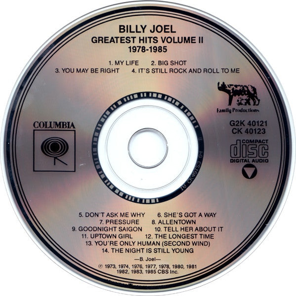 Greatest Hits Volume I & Volume II - Billy Joel (-) (Used)