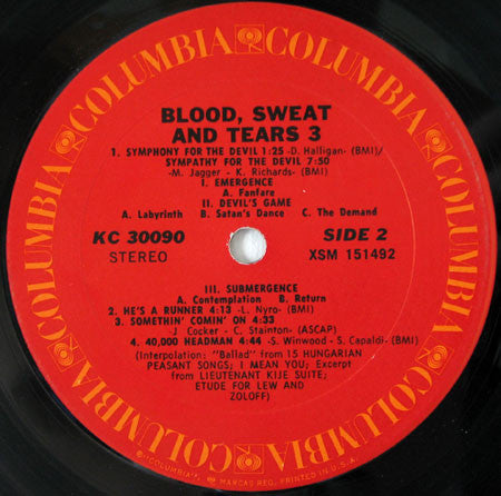 Blood, Sweat And Tears 3 - Blood, Sweat And Tears (1970) (Used)