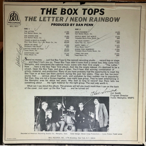The Letter / Neon Rainbow - The Box Tops (1967) (Used)