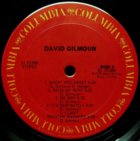 David Gilmour - David Gilmour (1978) (Used)