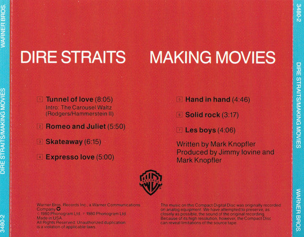 Making Movies - Dire Straits (-) (Used) CD