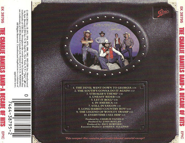 A Decade Of Hits - The Charlie Daniels Band (-) (Used)
