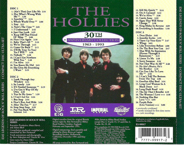 30th Anniversary Collection 1963-1993 - The Hollies (1993) (Used)