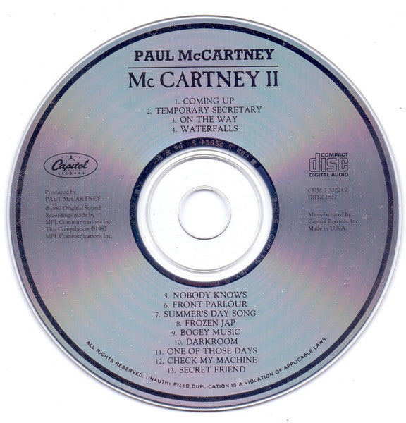 McCartney II - Paul McCartney (1987) (Used)