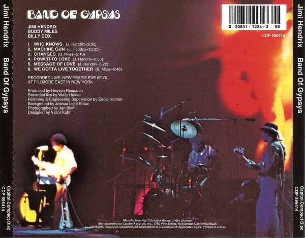 Band Of Gypsys - Jimi Hendrix (1995) (Used)