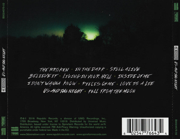 Us And The Night - 3 Doors Down (2016) (Used)