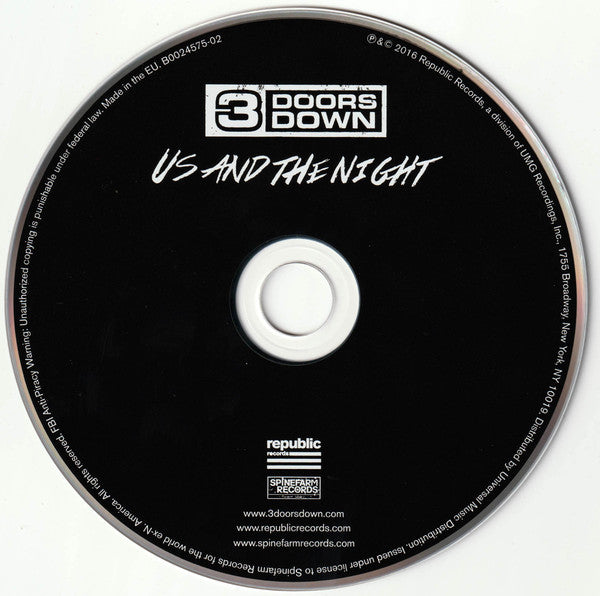 Us And The Night - 3 Doors Down (2016) (Used)
