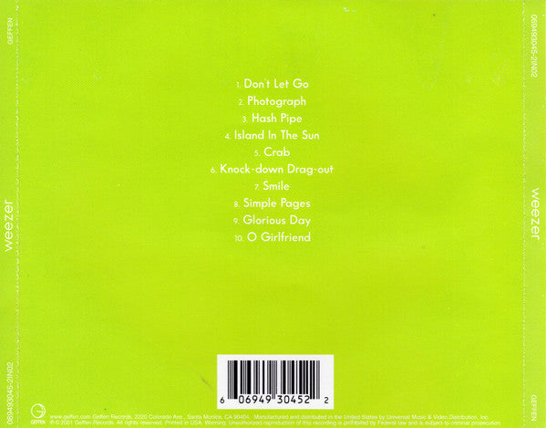 Weezer - Weezer (2001) (Used)